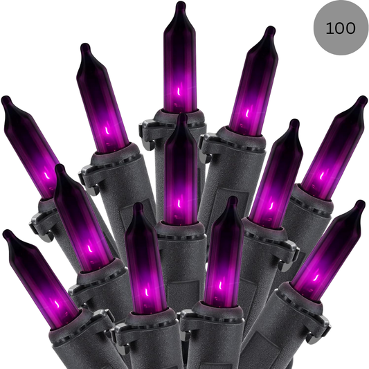 Minetom 100-LED Purple Halloween Mini String Lights – 25 ft Waterproof Outdoor/Indoor Party & Garland Decor