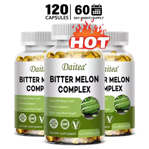 Bitter Melon Extract Capsules, Promote Digestive Health, Healthy Blood Sugar Levels, Multivitamin Supplement, Non-GMO