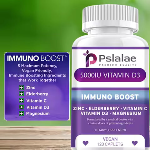 Immune Boost - Elderberry Extract and Magnesium with Zinc, Vitamins C and D3 - 120 Capsules