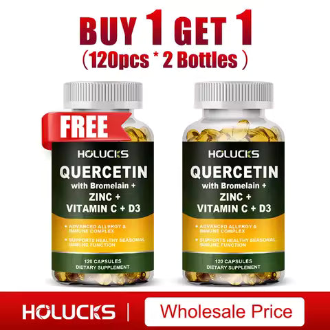 Zinc Quercetin 500mg with Vitamin D and C Antioxidant Immune Support High Potency Quercetin Zinc Supplement for Men and Women