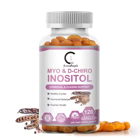 Myo Inositol & D-Chiro Inositol Supplements,Support Fat Metabolism,Healthy Ovarian & Liver Function Support,120 Capsules