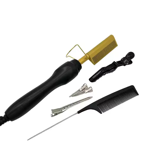 1 set of Hot Comb Hair Straightener Brush Hot Comb Pressing Electric Heat electric hair brushes Styling Tools