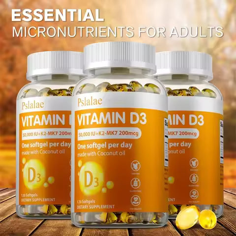 Vitamin D3+K2 Supplement To Support Joint, Bone and Immune Health Non-GMO Formula Easy-to-swallow Vitamin D & K Complex