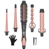 KIPOZI Professional Curling Iron 5-in-1 Hair Tools Instant Heating Electric Curling Iron Hot Air Brush Ceramic Barrels for Woman