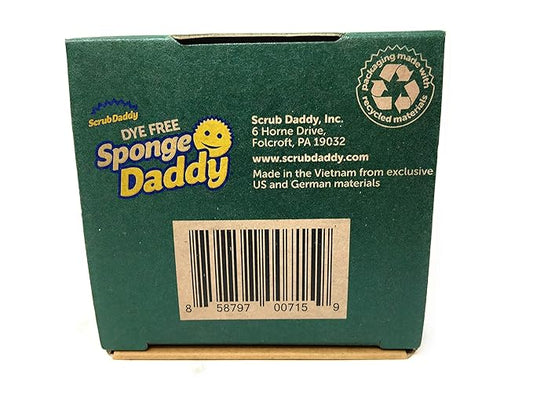 Scrub Daddy Dye-Free Sponge Daddy – 3 Count Dual-Sided Scrubber and Sponge, Scratch-Free, Dye-Free Cleaning Sponges for Kitchen & Household Use
