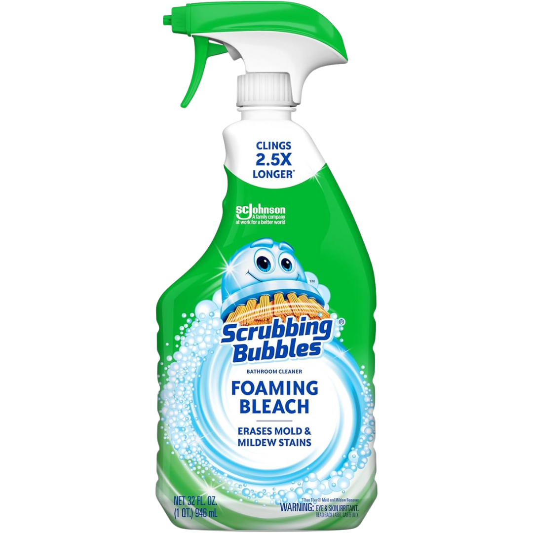 Scrubbing Bubbles Foaming Bleach Bathroom & Shower Cleaner – Mold & Mildew Stain Remover Disinfectant Spray, 32oz