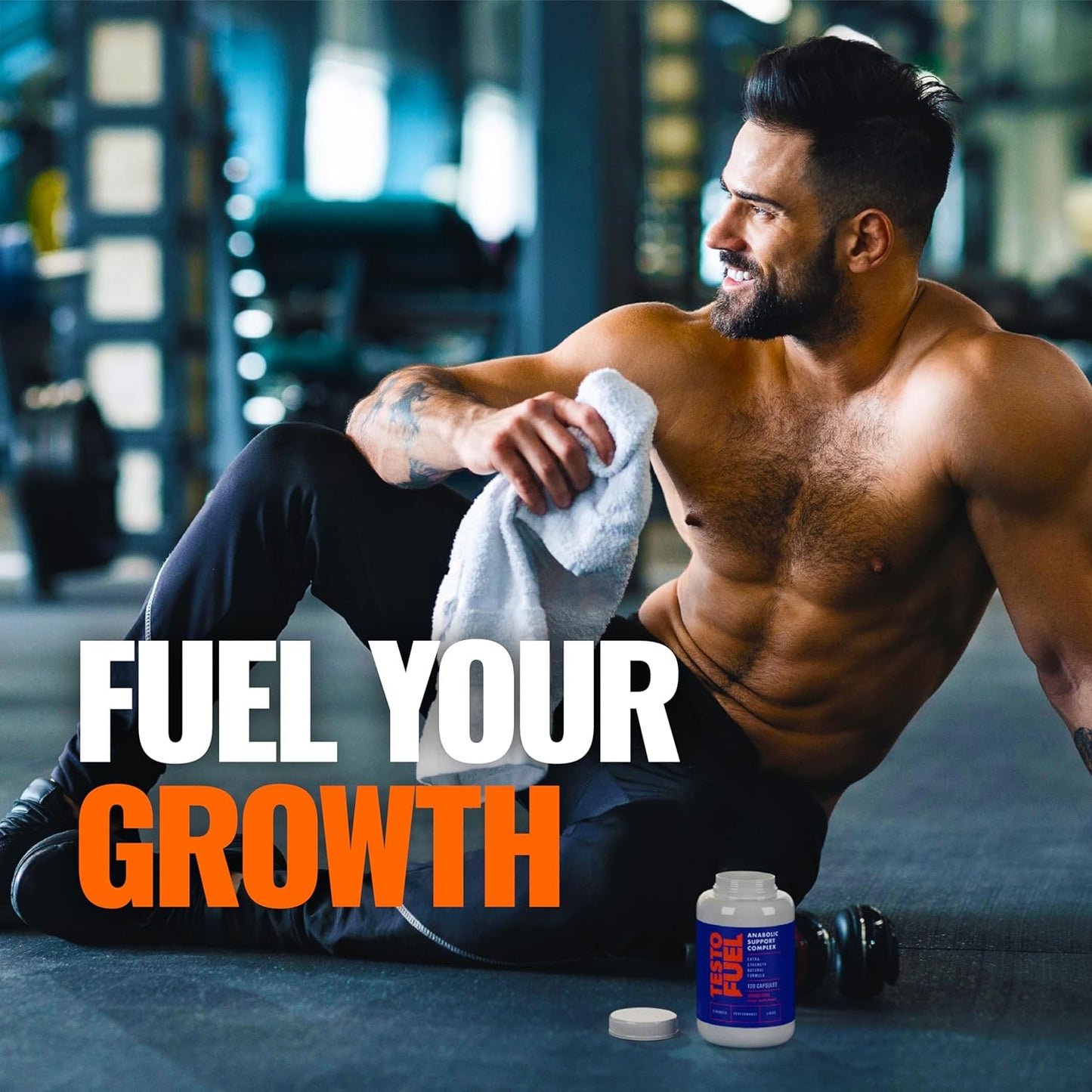 TestoFuel 120 T‑Booster Pills – 100 % Natural Testosterone Booster for Men with D‑Aspartic Acid, Fenugreek, Zinc & Magnesium