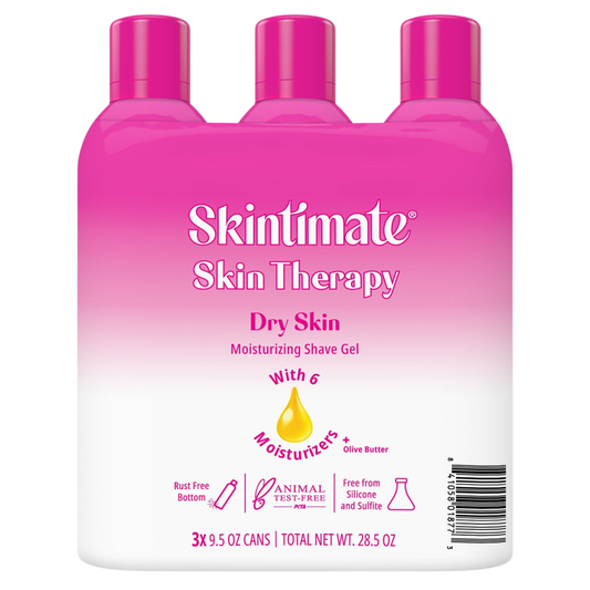 Skintimate Skin Therapy Dry Skin Shave Gel 9.5 oz (3 Pack) – Moisturizing Women’s Shaving Gel with Vitamin E & Aloe for Sensitive Skin