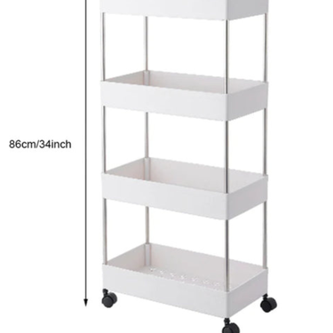 Bookshelf Storage Trolley with Wheels – Multi-Layer Mobile Kitchen Organizer Cart for Bathroom, Snacks & Household Storage