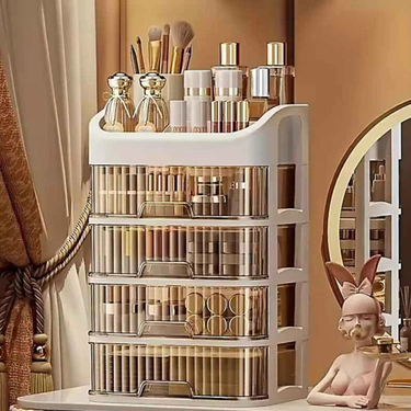 1/2/3/4 Layer Desktop Cosmetics Organizer – Dustproof Large Drawer Type Skin Care & Cosmetic Storage Cabinet