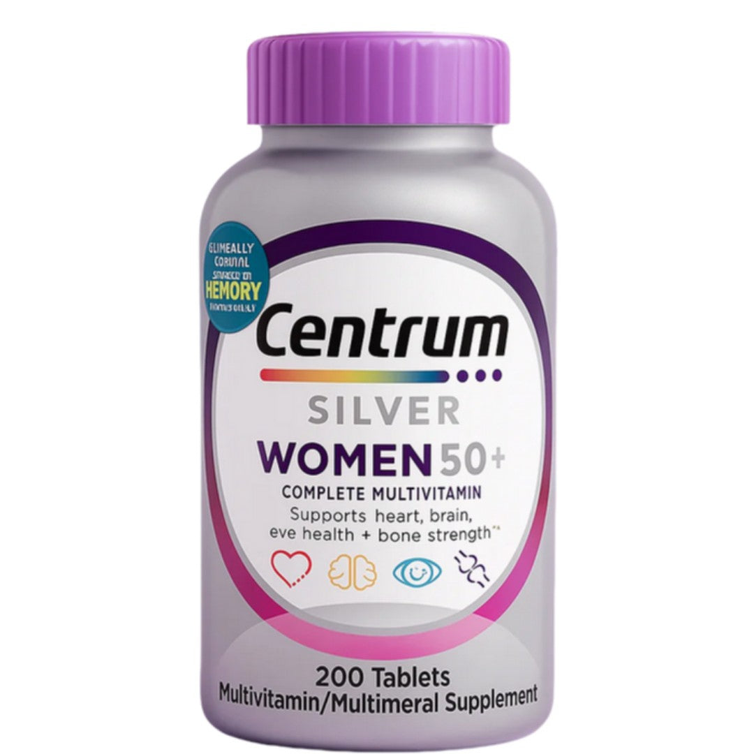Centrum Silver Women's Multivitamin for Women 50 Plus, Multivitamin/Multimineral Supplement with Vitamin D3, B Vitamins, Non-GMO Ingredients, Supports Memory and Cognition in Older Adults - 200 Ct