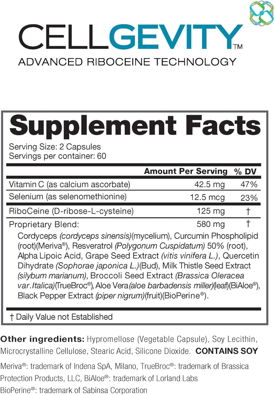 Cellgevity Advanced RiboCeine™ 120 Caps | Glutathione Support & Cellular Detox