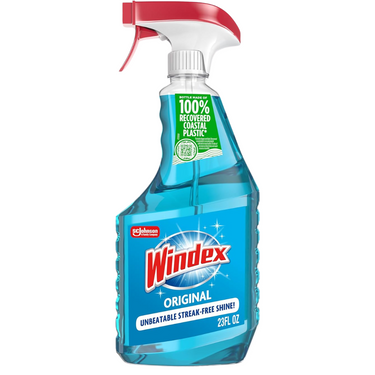 Windex Glass and Window Cleaner Spray – Original Blue Scent, 23 fl oz Leak-Resistant Bottle – Streak-Free Surface Cleaning Spray for Windows, Mirrors & Glass