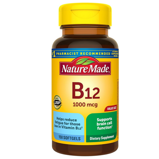 Nature Made Vitamin B12 1000 mcg, Dietary Supplement for Energy Metabolism Support, 150 Softgels, 150 Day Supply
