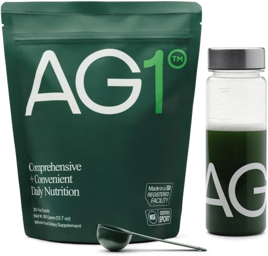 AG1 Athletic Greens Powder – Daily Foundational Nutrition, 360 g (12.7 oz), Pack of 2 – 60 Servings