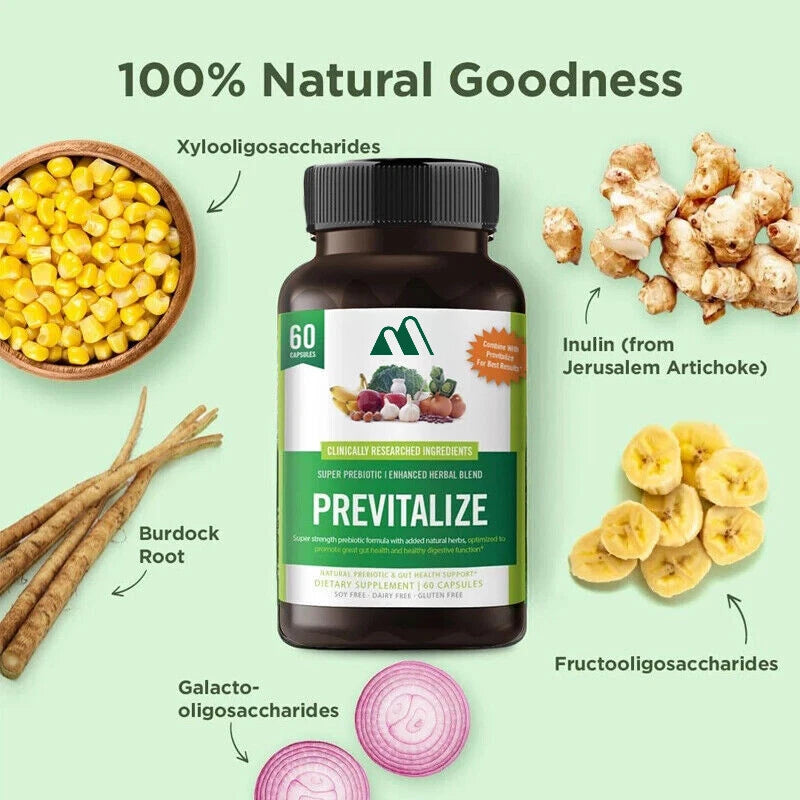 60 Capsules Previtalize Probiotic Element Food Capsules, Probiotic Fiber