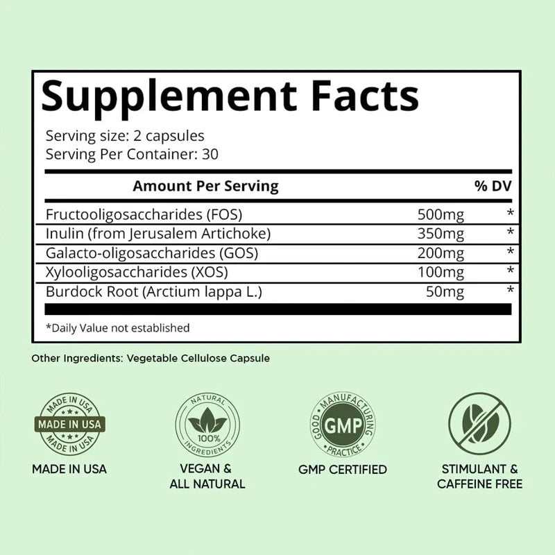 60 Capsules Previtalize Probiotic Element Food Capsules, Probiotic Fiber