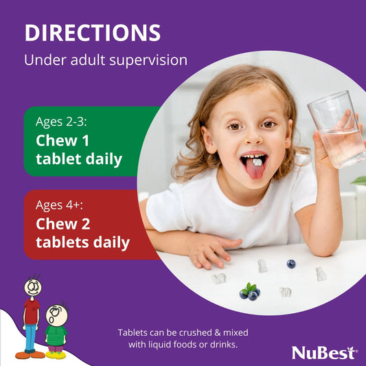 NuBest Tall Kids 60 Chewable Tablets, Helps Kids Healthy Growth for Age 2-9