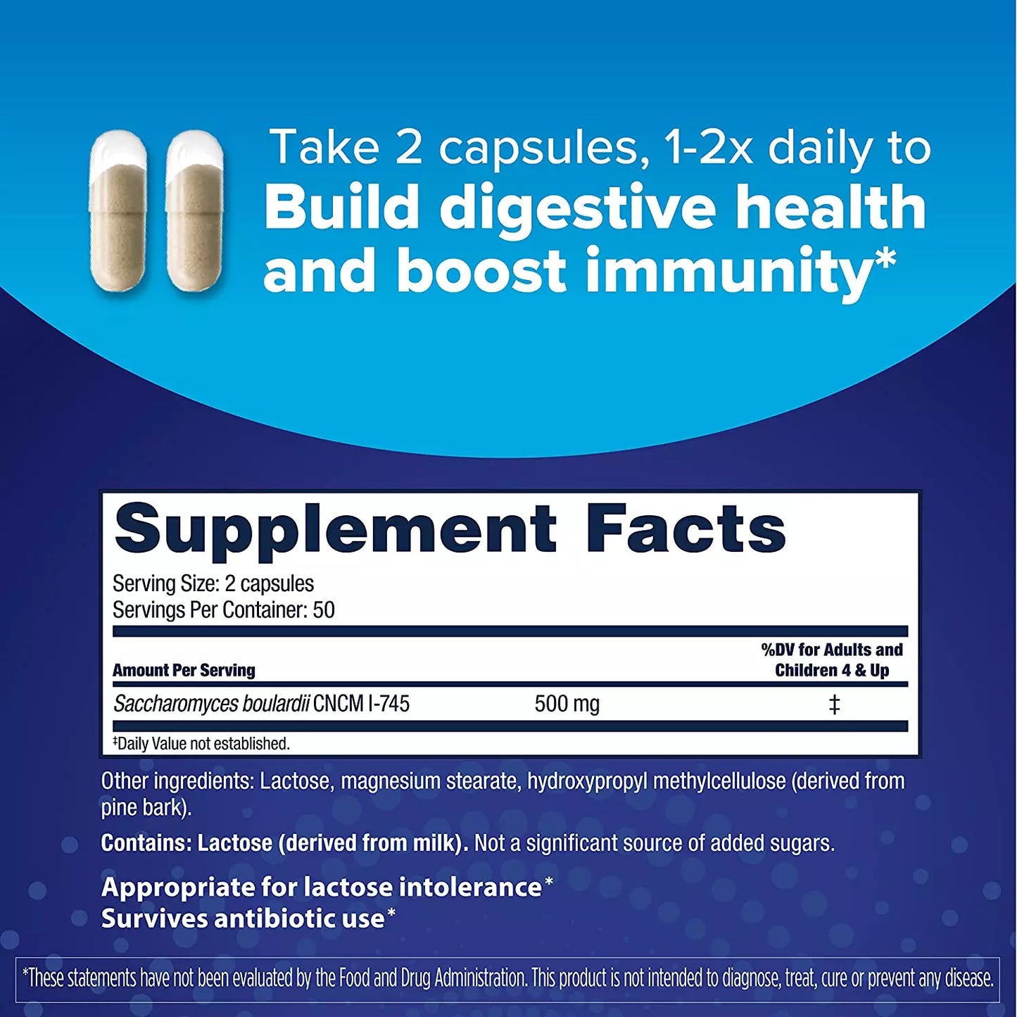 Florastor Probiotics for Digestive and Immune Health, 100 Capsules, Probiotics for Women & Men, Helps Flush Out Bad Bacteria, Boosts The Good with Our Unique Strain Saccharomyces Boulardii