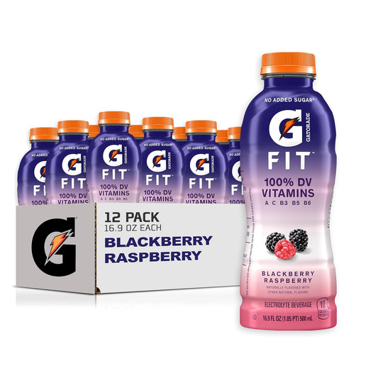 Gatorade Fit Electrolyte Beverage – Healthy Real Hydration (Blackberry Raspberry, 16.9 oz, 12 Pack) 🏃♂️💧