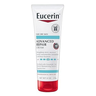 Eucerin Advanced Repair Body Cream 8 oz – Fragrance‑Free Daily Moisturizer for Very Dry Skin