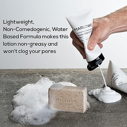 MARLOWE. No. 123 Facial Moisturizer 6 oz – Aloe Vera & Green Tea Hydrating Daily Lotion for Men & Women