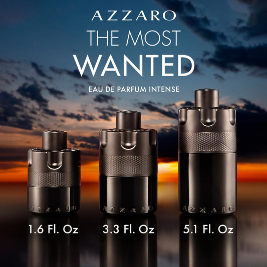 Azzaro The Most Wanted Intense EDP 3.3 oz – Woody Amber Spicy Cologne with Cardamom, Toffee & Amberwood