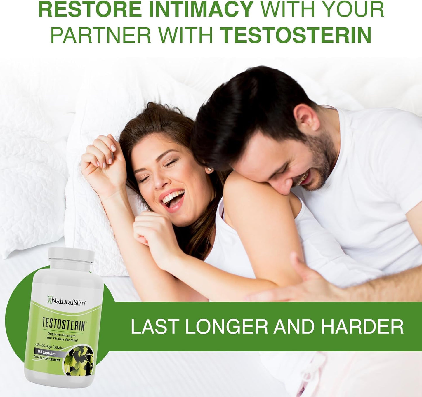 NaturalSlim Testosterone Booster for Men – 180 Capsules for Strength, Energy & Metabolism Support