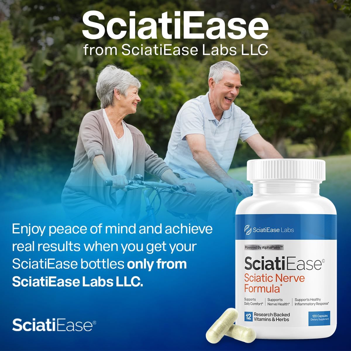 Sciatic Nerve Health Support Supplement – 120 Slow‑Release Capsules with AlphaPalm, Pea Extract, Vitamin B Complex & Alpha‑Lipoic Acid 300 mg