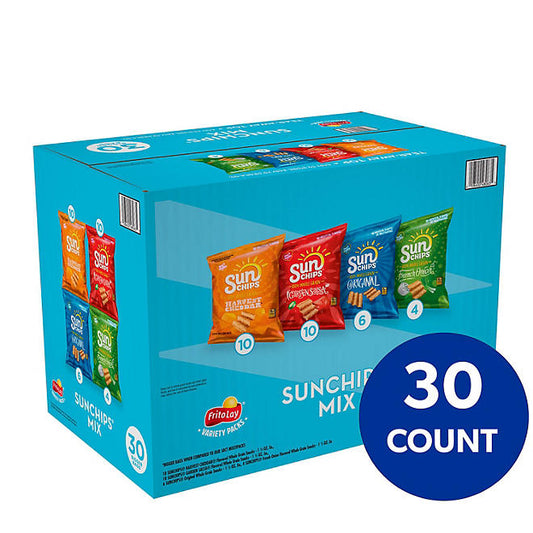 SunChips Whole Grain Variety Pack Chips, 30 pk.
