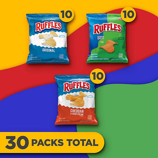 Ruffles Potato Chips, Variety Pack, 30 pk.