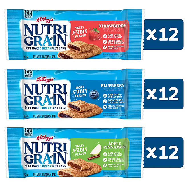 Nutri-Grain Bars Variety Pack, 1.3 oz., 36 pk.