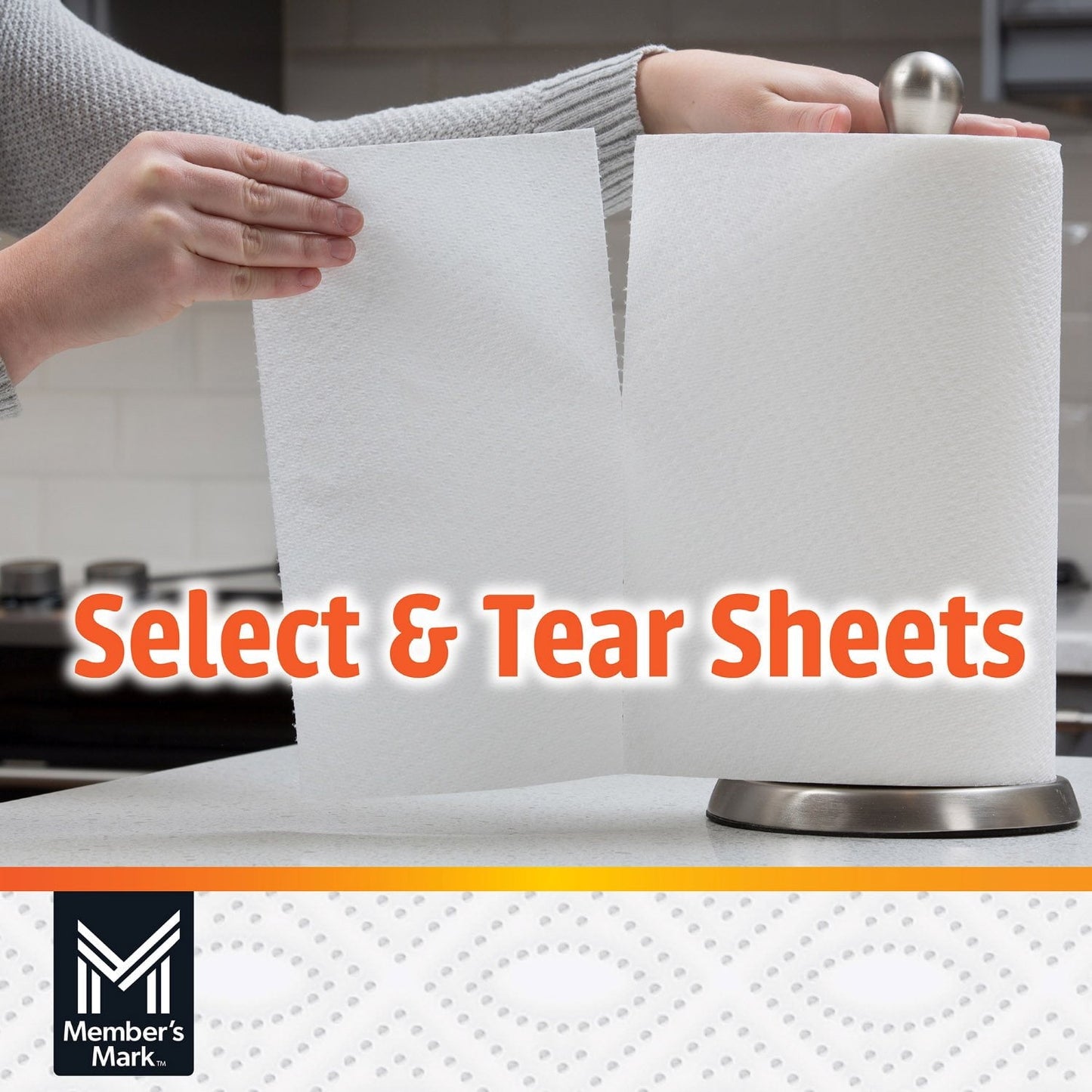 Member’s Mark Select & Tear Super Premium 2‑Ply Paper Towels – 15 Mega Rolls (150 Sheets/Roll, 11″×6″), Thick & Highly Absorbent