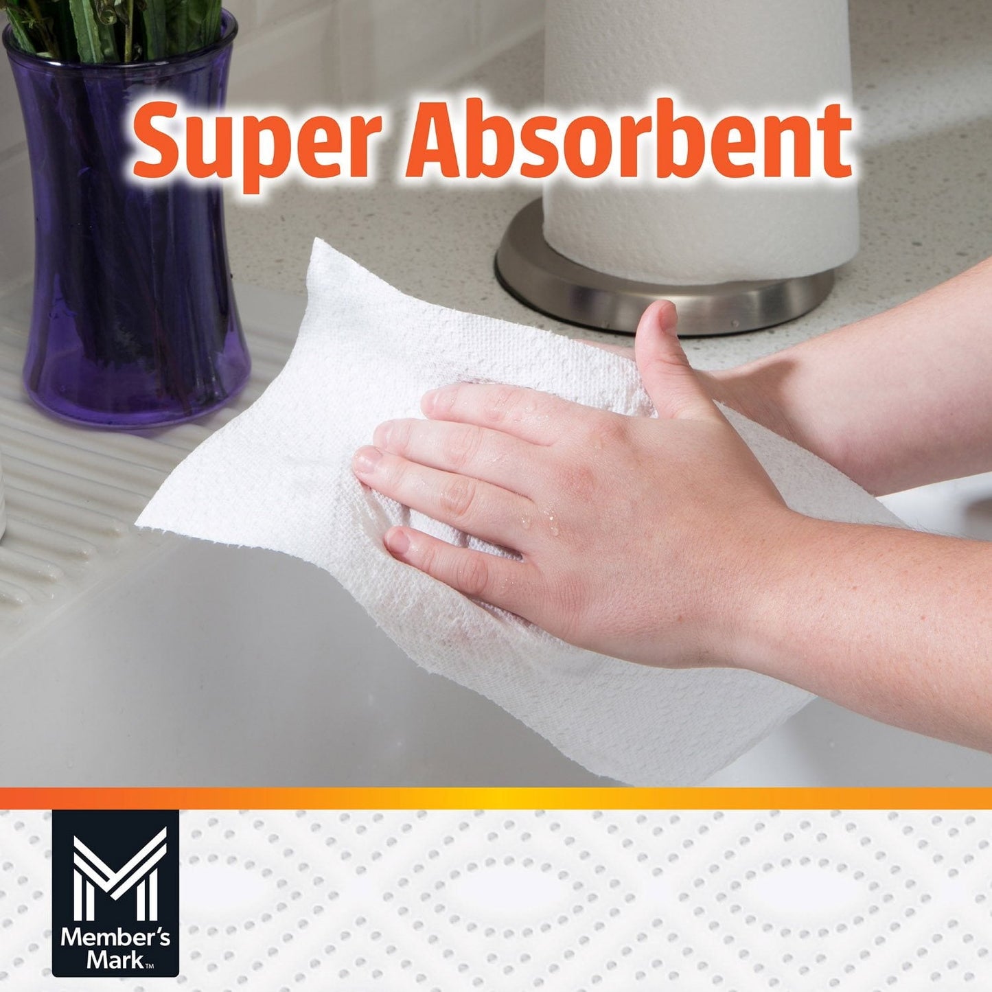 Member’s Mark Select & Tear Super Premium 2‑Ply Paper Towels – 15 Mega Rolls (150 Sheets/Roll, 11″×6″), Thick & Highly Absorbent