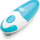 Kitchen Mama Auto Electric Can Opener – Cordless, Battery-Operated, One-Touch with Smooth Edge Lid Removal (Sky Blue)