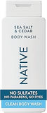 Native Body Wash Contains Naturally Derived Ingredients | For Women & Men, Sulfate, Paraben, & Dye Free Leaving Skin Soft and Hydrating | Sea Salt & Cedar 18 oz
