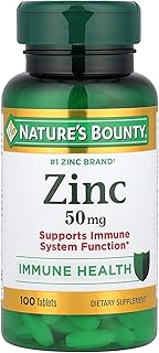 Nature's Bounty Zinc, Supports Immune System Function, Dietary Supplement, 50 mg, Caplets, 100 Ct