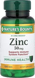 Nature's Bounty Zinc, Supports Immune System Function, Dietary Supplement, 50 mg, Caplets, 100 Ct