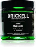 Brickell Men's Renewing Face Scrub for Men, Natural and Organic Deep Exfoliating Facial Scrub Formulated with Jojoba Beads, Coffee Extract and Pumice, 4 Ounce, Scented
