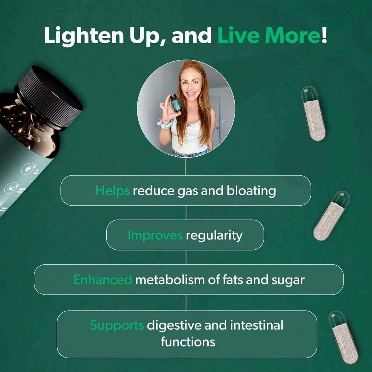 Probiotics for Digestive Health – 60 Slow‑Release Synbiotic Capsules (3‑in‑1 Probiotic + Prebiotic + Enzyme) – New Improved Formula