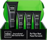 Tiege Hanley Skin Care Set for Men, Essential Routine, System Level 1, Daily Face Wash, Facial Scrub, Moisturizer With SPF, and Night Cream for Healthy, Hydrated Skin, Men’s Skin Care, 4 Piece Kit