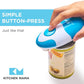 Kitchen Mama Auto Electric Can Opener – Cordless, Battery-Operated, One-Touch with Smooth Edge Lid Removal (Sky Blue)