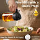 Olive Oil Sprayer for Cooking – 2-in-1 470ml Glass Oil Dispenser & Pour Bottle, Kitchen Gadget for Air Fryer, Salad, BBQ, and Everyday Cooking (Black)
