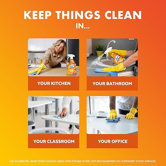 Lysol All Purpose Cleaner Spray – Mango & Hibiscus Scent, 32 fl oz, Disinfects & Degreases Without Bleach