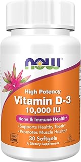 NOW Foods Supplements, Vitamin D-3 10,000 IU, Highest Potency, Structural Support*, 30 Softgels