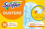 Swiffer Dusters Refill for Cleaning, Feather & Microfiber Duster Disposable Alternative, for Dusting Furniture, Blinds, Ceiling Fans, Walls, Helps Remove Allergens, Unscented, 18ct