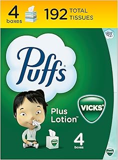 Puffs Ultra Soft Facial Tissues, 4 Mega Cube Box, 72 Facial Tissues Per Box