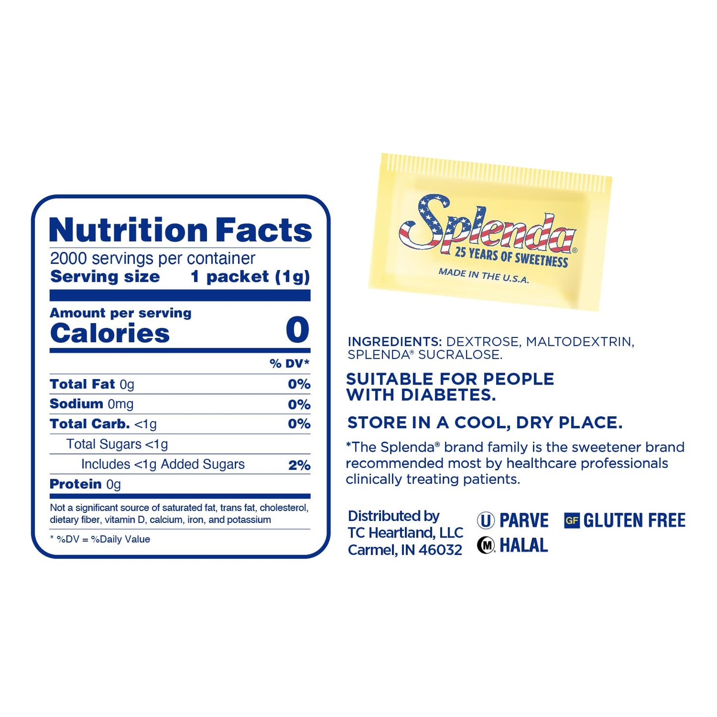 Splenda Zero Calorie Sweetener – 2000 Count Packets 💛🍬