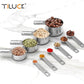 TILUCK 10‑Piece Stainless Steel Measuring Cups & Spoons Set – 4 Cups + 6 Spoons, Engraved Sizes, Stackable & Dishwasher Safe