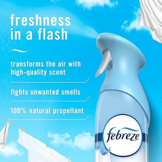 Febreze Air Mist Odor‑Fighting Room Spray – Linen & Sky Scent, 8.8 fl oz Aerosol (Pack of 2)